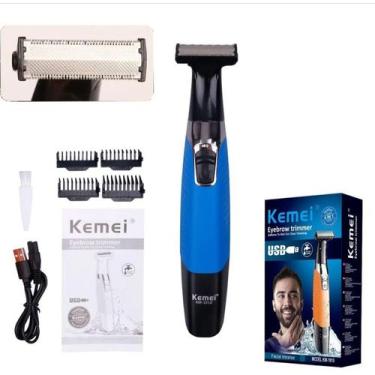 Imagem de Maquina De Barbear Aparador De Pelos Depilador Recarregável- Kemei