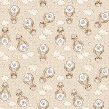 Imagem de Tecido Tricoline Estampa Digital Ursinho no Balão (Urso) - Coleção Doc