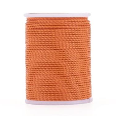 Imagem de Cordão torcido encerado redondo de 1 mm, 12 metros, fio de poliéster encerado, corda para pulseiras trançadas faça você mesmo, colar de joias, artesanato de costura de macramê, laranja