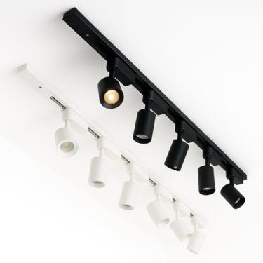 Imagem de Kit Trilho de Iluminação 1 Metro Branco ou Preto com 6 Spots LED 10W 3000K com Design Moderno e Eficiente (Branco)