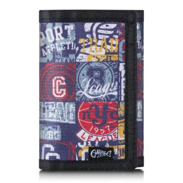 Imagem de Carteira masculina de nylon com três dobras RFID com janela para identidade, carteira de segurança fina para porta-cartões, moda moderna, elegante, presente para homens e mulheres, tamanho único