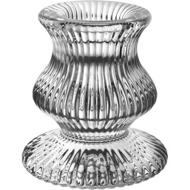 Imagem de Porta Vela Castiçal Porta Vela Redondo Home&co Vidro 6x5x5cm Transparente