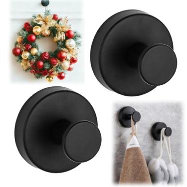 Imagem de LeLehome Ganchos de ventosa para chuveiro, banheiro e janela de vidro – Pacote com 2 ganchos de toalha resistentes sem broca para parede de cozinha, espelho, azulejo, roupões pendurados, buchas