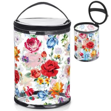 Imagem de Bolsa de higiene Sanwuta Clear Waterproof Flower 15x23 cm