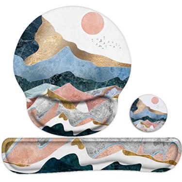 Imagem de Descanso de pulso e mouse pad, mouse pad ergonômico de espuma de memória, suporte de pulso, antiderrapante e alívio da dor mouse pad e suporte de pulso de teclado, mousepad confortável com descanso de