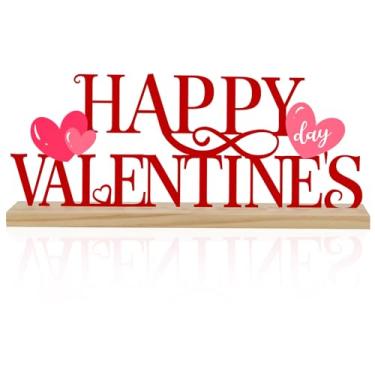 Imagem de COCHIE Placa De Metal Feliz Dia Dos Namorados, Decorações De Dia Dos Namorados Para Casa, Festa, Prateleira, Lareira, Interior, Decoração De Coração De Dia Dos Namorados, Decoração De Mesa De Dia Do