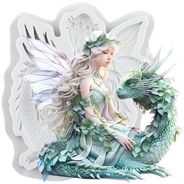 Imagem de MYPRACS Molde de silicone Angel Dragon Fondant para decoração de bolos de açúcar, topo de cupcake, pasta de goma de chocolate, argila de polímero