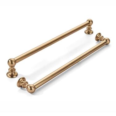 Imagem de khtumeware 2 pacotes de 256 mm (10 polegadas) buraco central champanhe bronze armário puxadores sólido resistente armário de cozinha hardware para gavetas, penteadeira, alça de banheiro