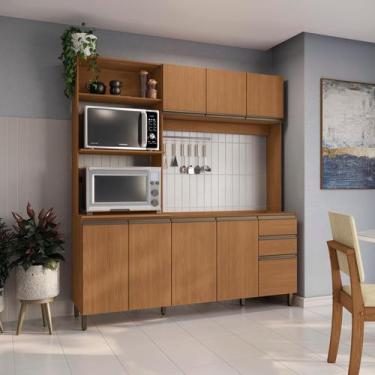 Imagem de Cozinha Compacta Luna sem Tampo e Pia Kappesberg 3 Peças Canela