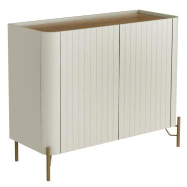 Imagem de Aparador Buffet Sala De Jantar 2 Portas Brise Pés Industrial Dourado Naim I03 Luna Louro - Lyam