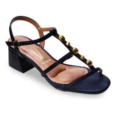 Imagem de Sandália Feminina Vizzano Salto Bloco Preto 6428153, Preto, 34