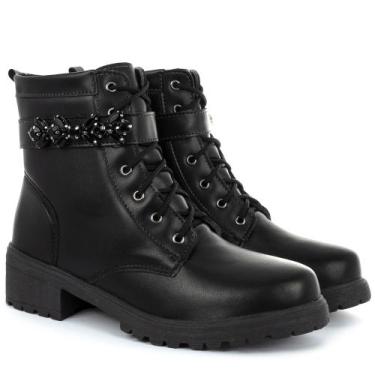 Imagem de Coturno Feminino Bota Tratorada Salto Baixo Confortável - OLZZY, Preto