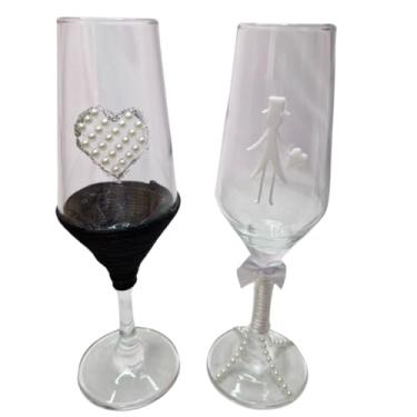 Imagem de 2 Taças Vidro Casamento Noivos Presente Casal