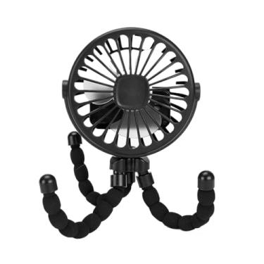 Imagem de Ventilador Portatil, Ventilador Luminoso Estilo Polvo Baixo Ruído Mini Ventilador Dobrável para Dormitório(Preto)