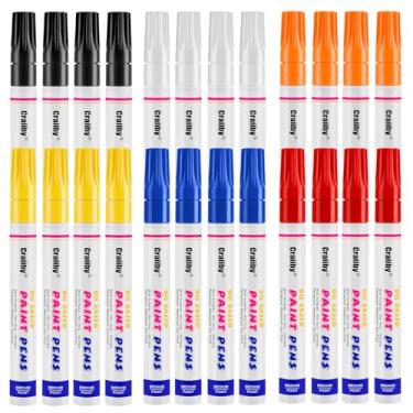 Imagem de Marcadores de tinta, pacote com 24 canetas permanentes à base de óleo, à prova d'água, secagem rápida, conjunto de 6 cores para pintura de pedras, madeira, tecido, plástico, tela, vidro, canecas