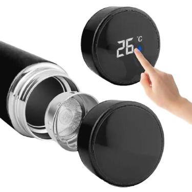 Imagem de Garrafa Térmica Inteligente De Inox 500ml Led Preto