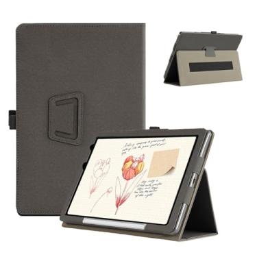 Imagem de Capa para tablet XPPen Note Pad de 10,95 polegadas, capa de couro PU à prova de choque com alça de mão, suporte duplo, compatível com tablet Android de 11 polegadas (preto)