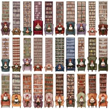 Imagem de 1 conjunto de marcadores de livro de desenho animado, pacote com 30 marcadores de papel, design literário, lindos marcadores de leitura para cadernos, diários, estudo, artesanato, A