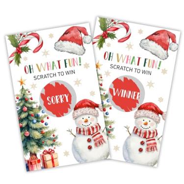 Imagem de Beshoul Cartões de raspar de Natal (pacote com 50), bilhetes para arranhadores de boneco de neve, jogo de festa de árvore de Natal para casamento, chá de bebê, artigos de aniversário, decorações - C01