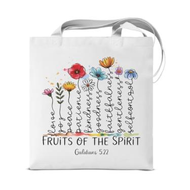 Imagem de KSFFWQIN Bolsa feminina cristã fofa bíblia reutilizável bolsa de ombro para compras, trabalho, praia, viagem, igreja