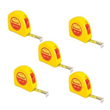 Imagem de Kit 05 Trenas De Bolso Starrett 3m Sts12-3me – Resistente, Precisa E Com Trava Profissional