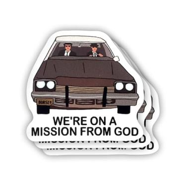 Imagem de Adesivo "We're on a Mission from God", frase motivacional sarcástica, citação humorística, decalque de vinil para Kindle, laptop, garrafa de água, capacete rígido de telefone, adesivo de citação de