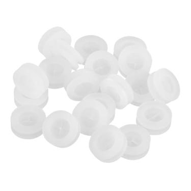 Imagem de 20 plugues de canudo de tampa para potes de pedreiro, inserções de fixação de palha com orifícios, tampas reutilizáveis para enlatar e beber, compatível com tampas de pote de vidro