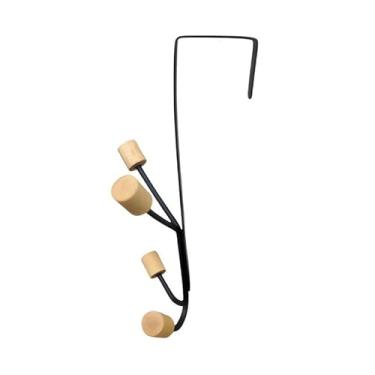 Imagem de Cabide de Porta Multiuso Cabideiro de Quarto 4 ou 2 Ganchos de Porta Encaixe p/Pendurar Roupas (Cabide 4 Ganchos)
