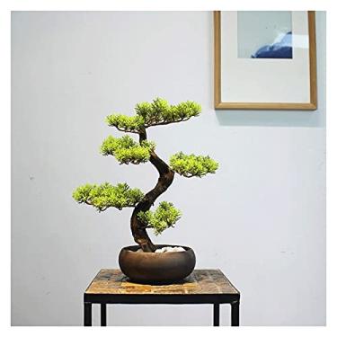 Imagem de Árvores Artificiais Plantas em Vaso Bonsai Artificial, Plantas Artificiais de Casa em Vaso de 35,5 cm, Planta Bonsai, Plantas de Árvore Bonsai para Decoração de Varanda de Jardim Plantas Artificiais B