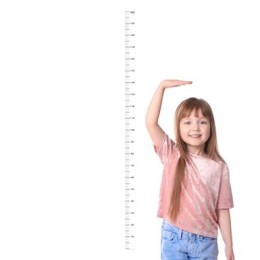 Imagem de Tabela de crescimento para parede, tabela de crescimento adesiva, medição de altura, régua transparente removível, adesivo de parede à prova d'água para meninas e salas de jogos