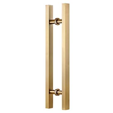 Imagem de STXYANGV Maçaneta de porta exterior/interior maçanetas de porta de celeiro, maçaneta de porta de vidro deslizante de aço inoxidável moderna, maçaneta de porta de barra push pull de entrada, maçaneta