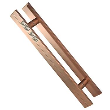 Imagem de Maçaneta de porta de vidro longa para design de dois lados, puxador de porta de celeiro deslizante de 40.6 cm com ferragens embutidas, porta de entrada interior exterior (#3 40 cm Comprimento|20 cm