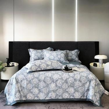 Imagem de Cobertor de luxo de verão, mantas de cama de verão, edredom leve, edredom de algodão, colcha de verão, colcha fina gelada, estampa floral, para todas as estações, 020,200 × 230 cm