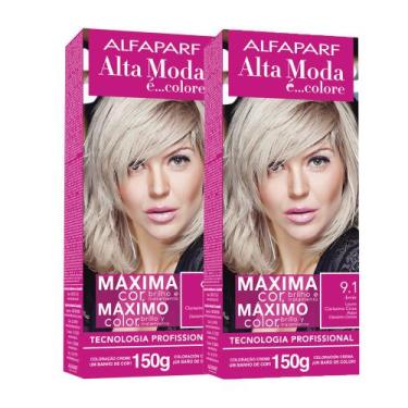 Imagem de Kit 2 Tintura Creme Altamoda Alfaparf Areia 9.1 Kit - Alta Moda