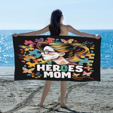 Imagem de hongjinglin Toalha de praia absorvente de secagem rápida para meninas arte autismo microfibra leve toalha de piscina toalhas de banho macias sem areia para praia, natação, banheiro, chuveiro