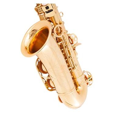 Imagem de EB Saxofone alto latão dourado laca instrumento musical E Flat Sax com estojo acessórios saxofone estudante (cor: dourado)