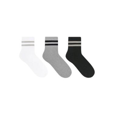 Imagem de Kit/3 Meia Cano Curto Selene 4365.001 Masculina Esportiva Algodão T.39