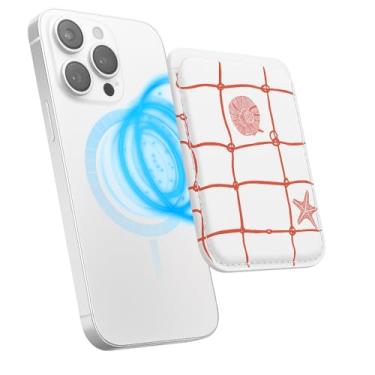 Imagem de Suporte de cartão magnético para iPhone, capa fina de couro PU, capa traseira para cartão, acessório de telefone fofo