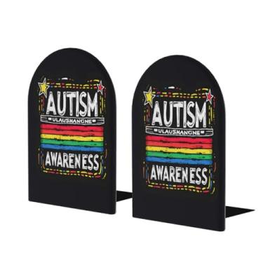 Imagem de Design de autismo com palavras grandes suportes de livros de madeira decorativos antiderrapantes e resistentes terminais de livros para mesa de escritório em casa biblioteca de escritório decoração de