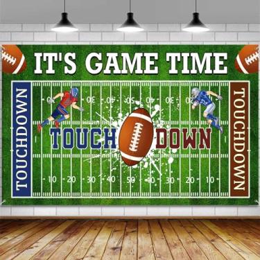Imagem de Pano de fundo de banner de decorações de festa de futebol, faixa grande com tema de campo de futebol, decoração de festa de aniversário para homens e meninos, decoração de fundo de pôster de sinal 182