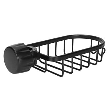 Imagem de YOUTHINK Rack de Armazenamento de Torneira Suspensa, Suporte de Esponja de Alumínio para Cozinha e Banheiro, Organizador de Pia Ajustável para Pano de Prato e Sabão 7x4,3x1,7in (Preto)