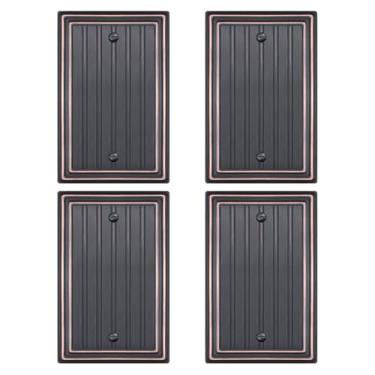 Imagem de Placa de parede de metal para tomadas elétricas, placa decorativa de bronze envelhecido para interruptor, placa de cobertura de interruptor de luz, placas de parede de 1 gangue (peça única, pacote com