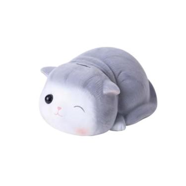 Imagem de Cofrinho de cerâmica, linda caixa de economia de dinheiro para decoração de entrada, design não aberto com textura de pelúcia (A)