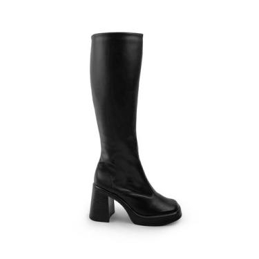 Imagem de Bota Feminina Cano Longo Salto Alto - Jessica Leal Shoes, Preto, 37