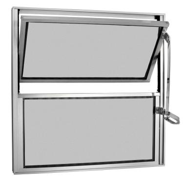 Imagem de Janela Basculante 1 Secção com Vidro Mini Boreal 40x60cm Ecosul Brilhante Esquadrisul