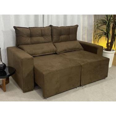 Imagem de Sofá Retrátil Reclinável 1,80 m Marrom 603 Lia - Alpoim