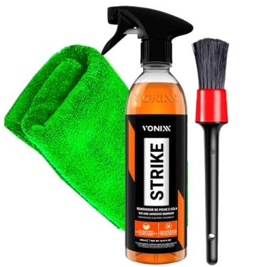 Imagem de Kit Automotivo Strike Removedor Piche Toalha Microfibra 30x30cm Pincel De Detalhamento Karbox
