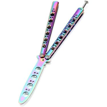 Imagem de Canivete Butterfly De Treino Bsl-3 Rainbow Sem Corte