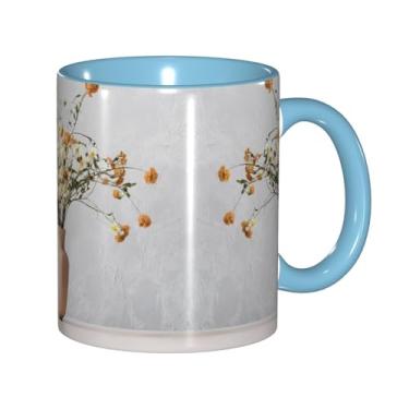 Imagem de Zeraoke Canecas de café criativas com estampa de orquídea de sino, personalizadas, presente para família, tamanho de 325 ml, unissex