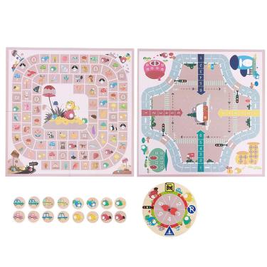 Imagem de SUNGOOYUE Conjunto de Xadrez de Madeira, Jogo de Tabuleiro Educacional Com Tema Animal para Treinamento Lógico Com Cantos Arredondados Seguros, Brinquedo de Mesa de 10 X 10 Polegadas para Crianças